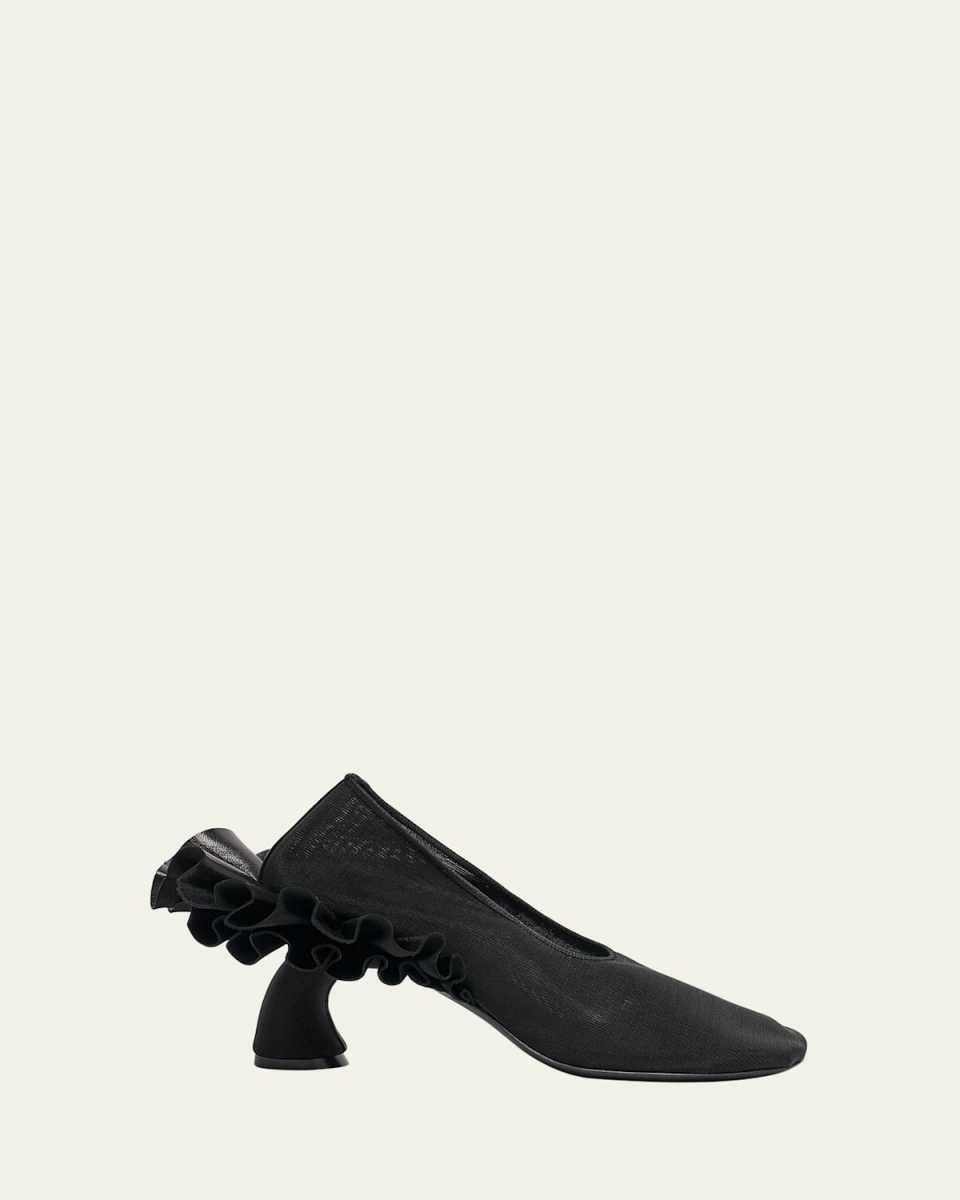 Virgo Mesh Ruffle Pumps